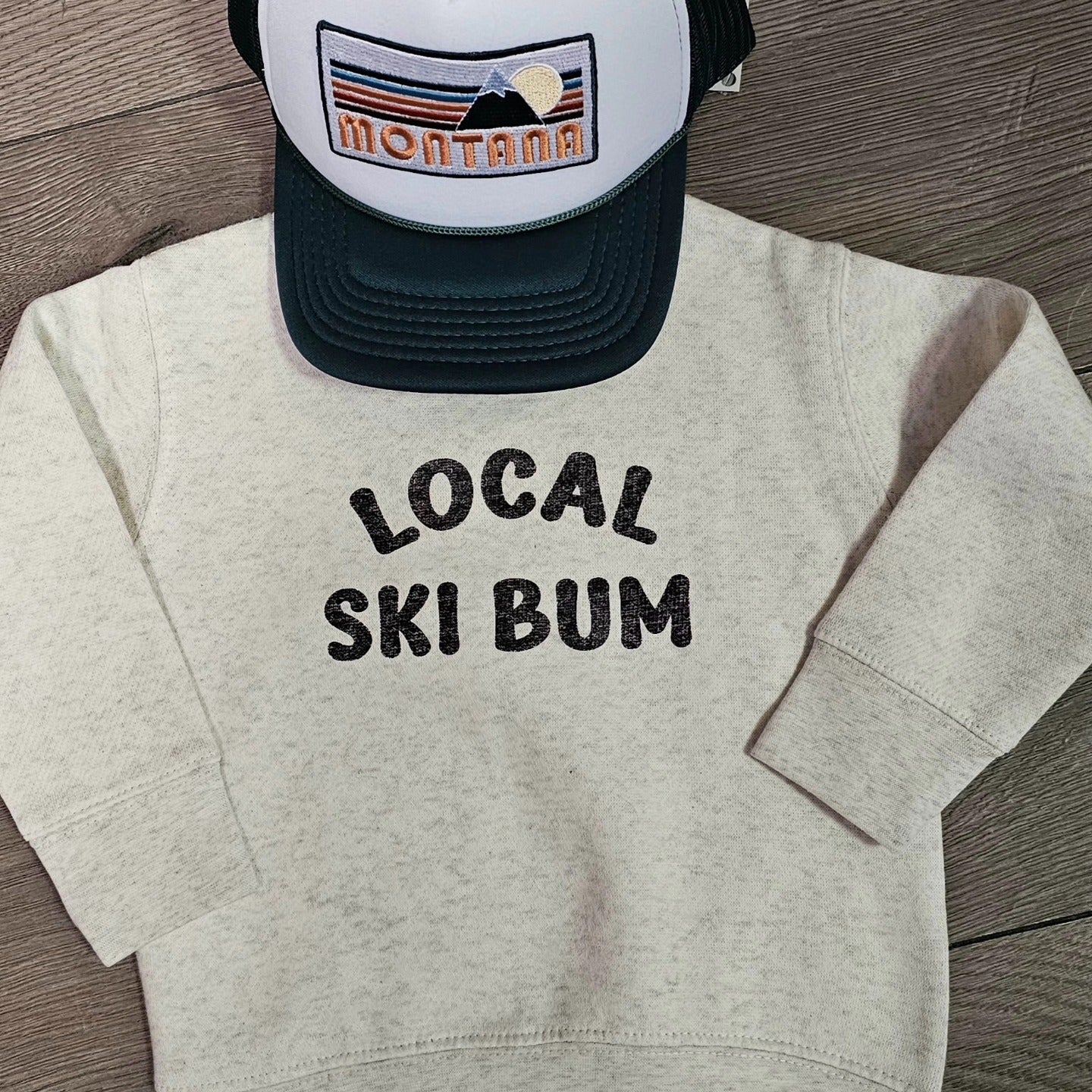 local ski bum toddler sweatshirt